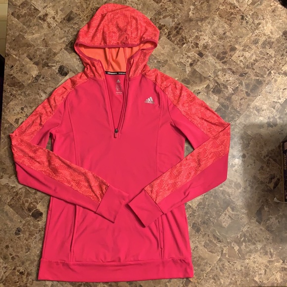 adidas Tops - Adidas Pink Climawarm hoodie, size M, EUC
